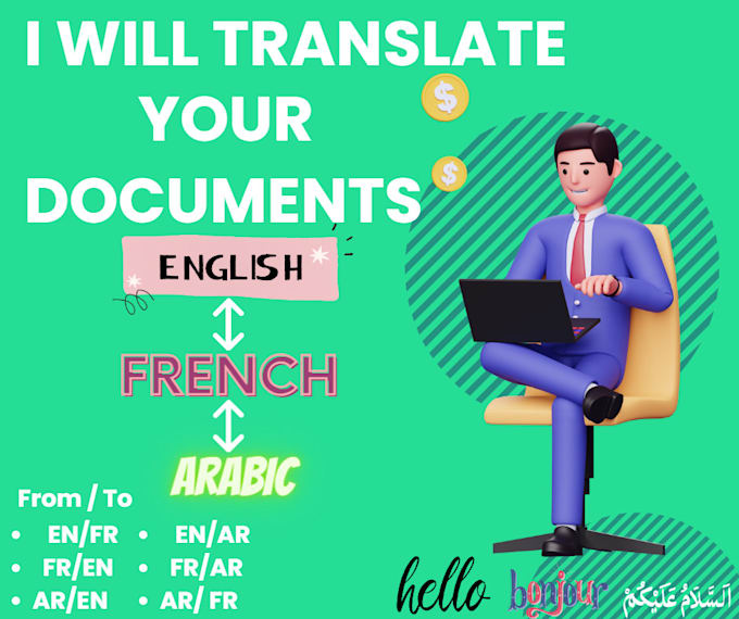Translate to or from english, french, and arabic by Thedinblue_ Fiverr