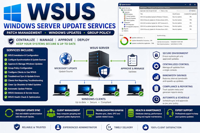 configure wsus windows server update services