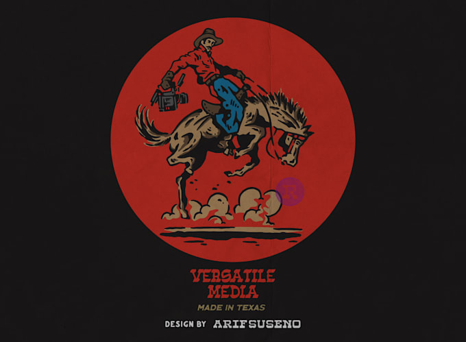 draw vintage western for logo and t shirt