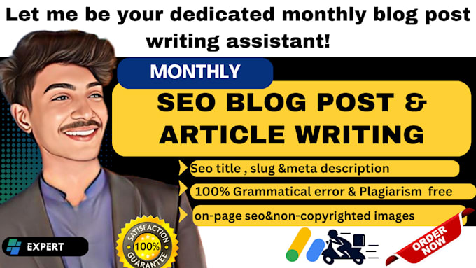 do 20 blog posts and seo article writing monthly with images