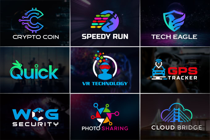 do modern startup tech security crypto app logo design