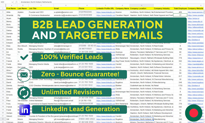 do b2b lead generation, linkedin leads, email list, prospect list building