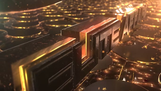 create gold particles 3d logo intro video