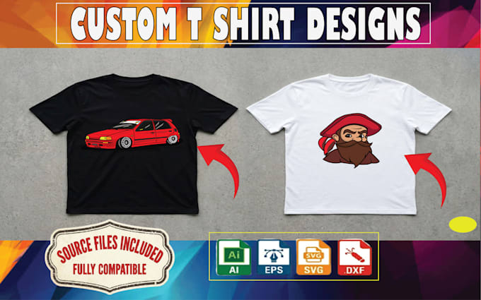 draw a custom character vector illustration for t shirts