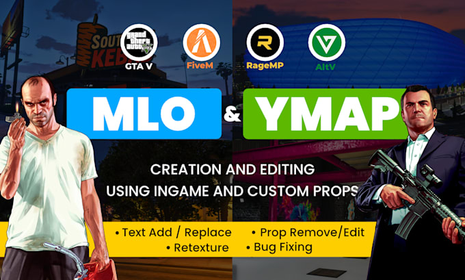 edit, create, retexture, fix and customize fivem mlo and map