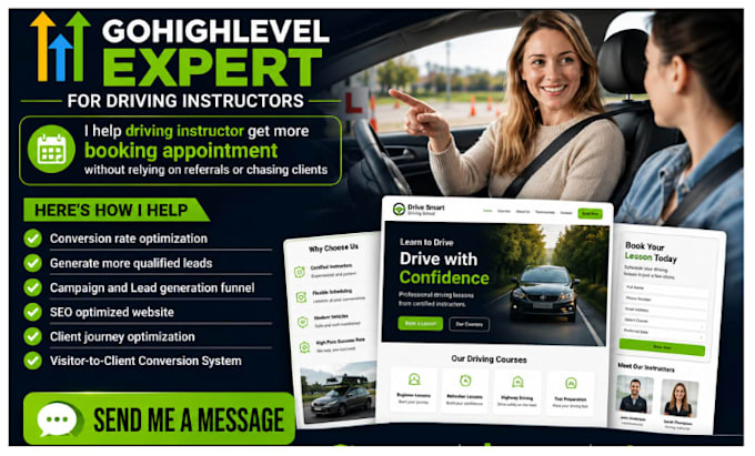 design driving school website driving instructor website driving school leads