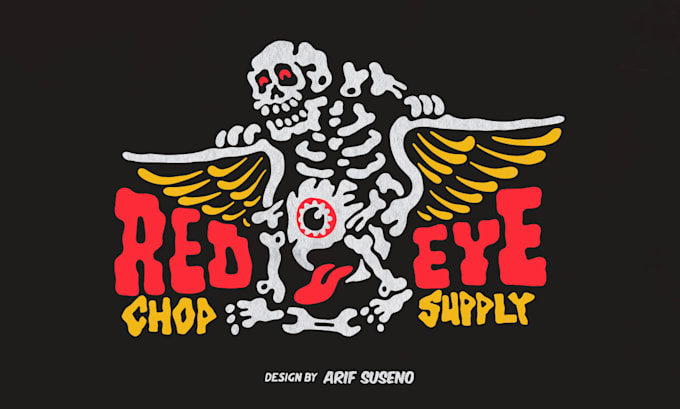 draw retro skull for your logo and t shirt