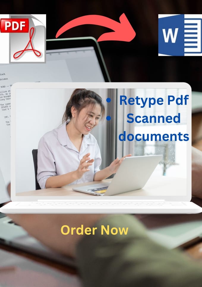 retype PDF pages, scanned documents, and transcribe photograph