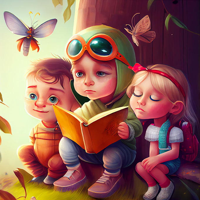 Ai created children story book realistic illustration by Eileen ...