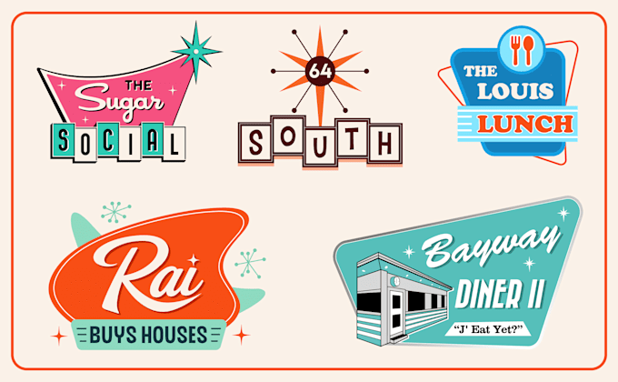design retro mid century modern logo
