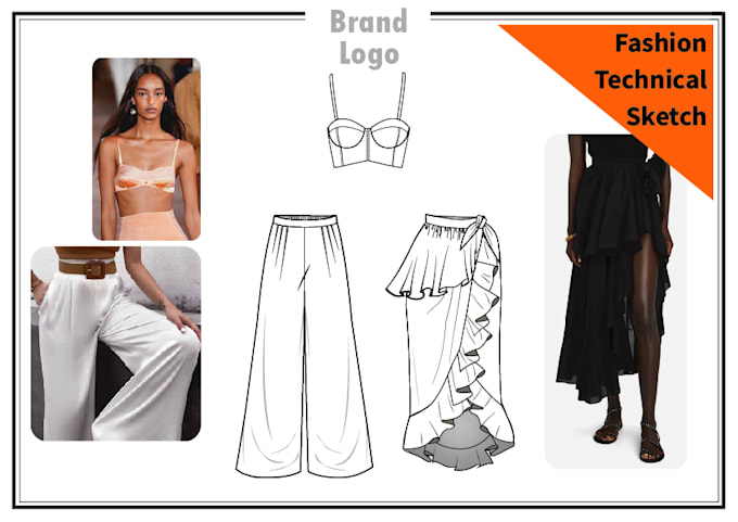 draw flat fashion technical drawing illustrations