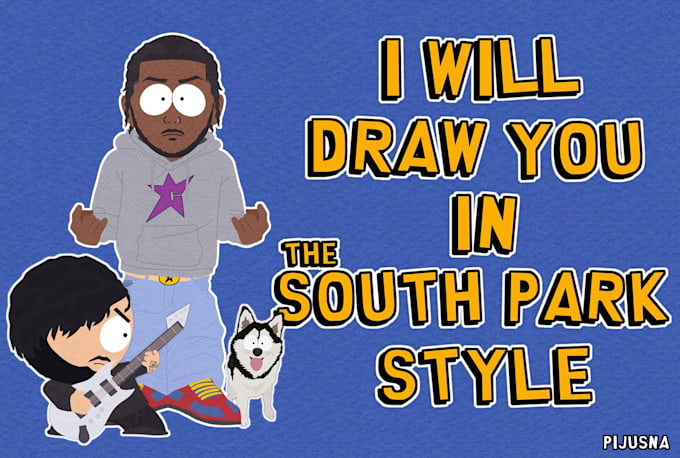 draw you in the south park cartoon style