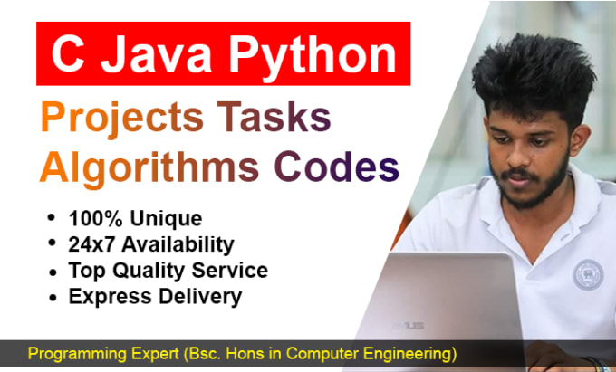 Do your urgent java python c programming tasks projects by ...
