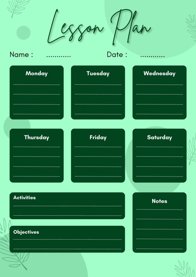 Professional lesson plan in 30 min printable by Designedlolo Fiverr