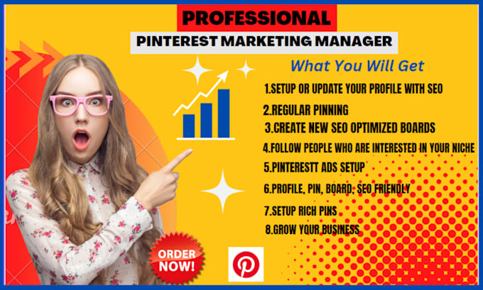 setup and optimize , do pinterest marketing, pins and boards