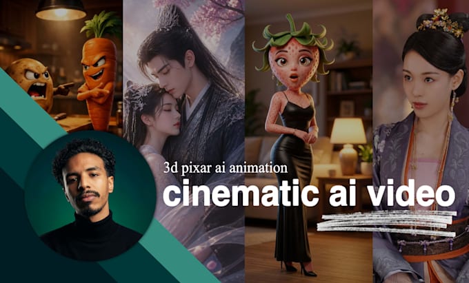 create a 3d pixar ai animation, cinematic ai video