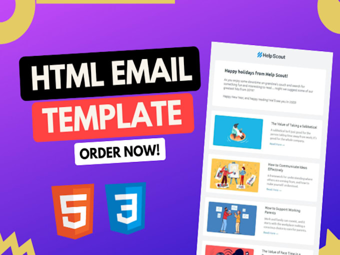 create HTML email template, responsive email template