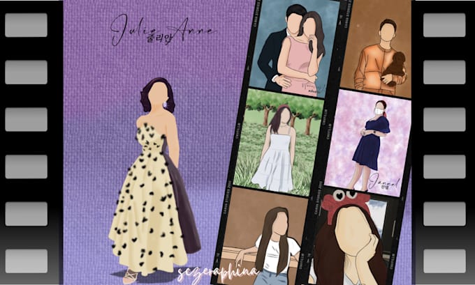 do your faceless cartoon portrait