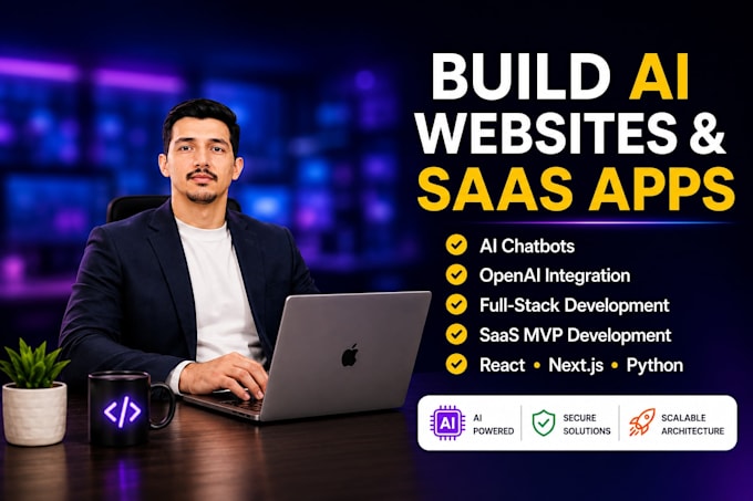 build ai saas web app, ai website and custom full stack application