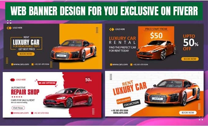 design professional web banners, hero images, and google ads with modern style