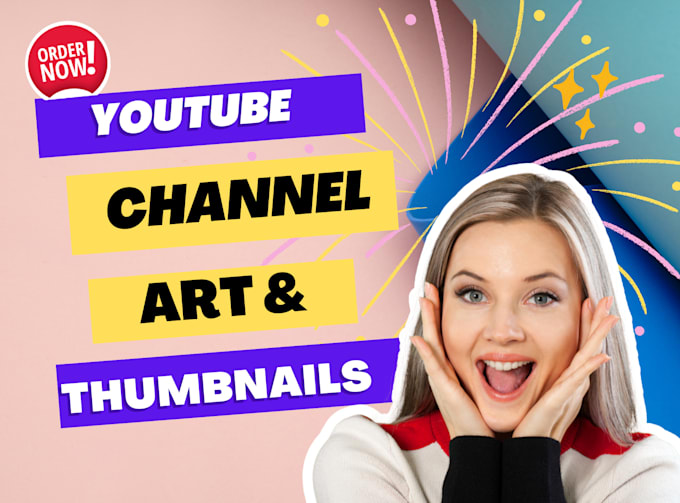 Design youtube thumbnails and channel art for your channel by