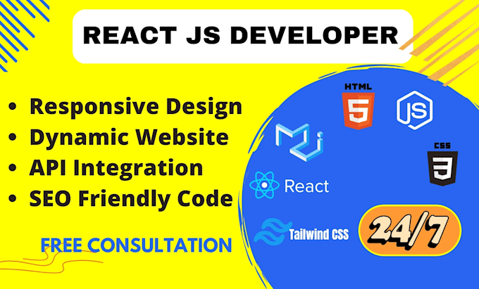 Create a modern website using react js, material ui and tailwind css by ...