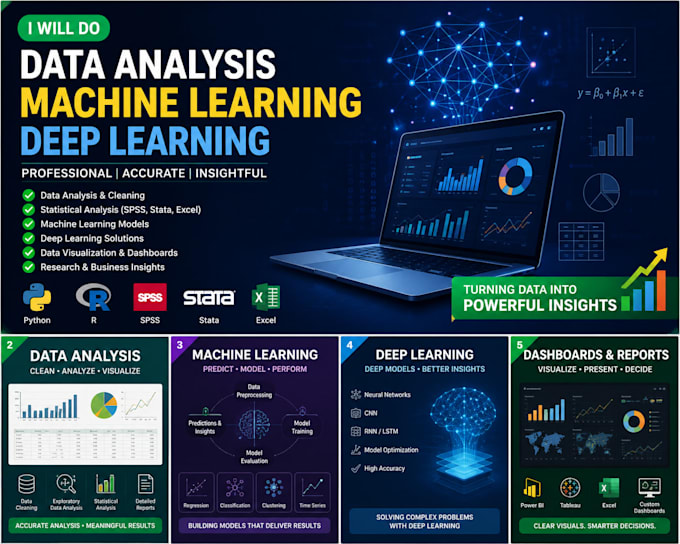 do data analysis, machine learning and deep learning using python