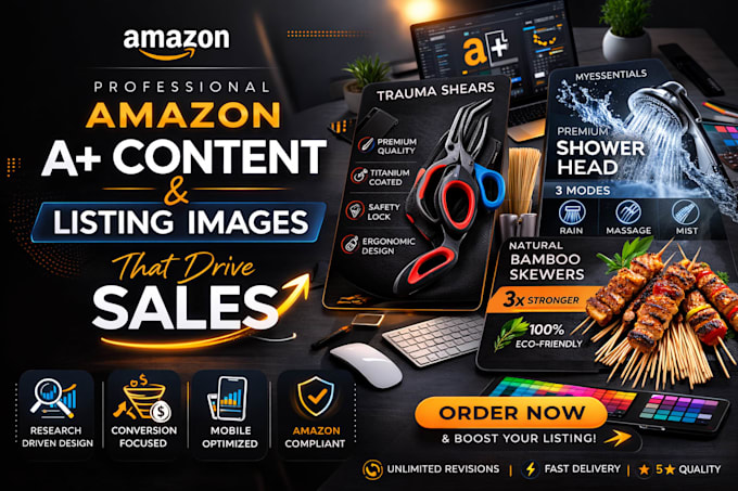 design high converting amazon listing images and a plus content