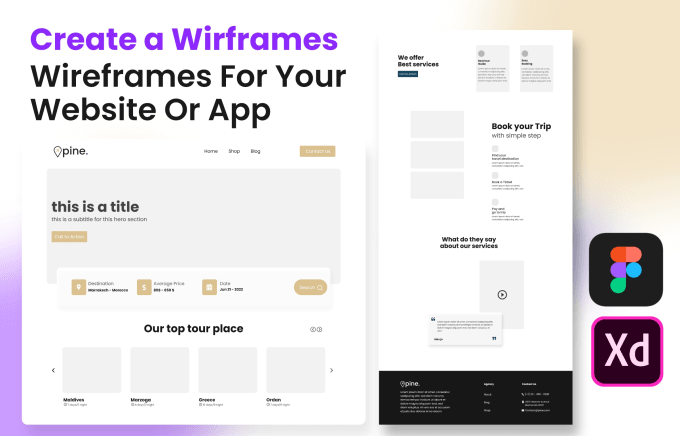 be your expert UI UX designer, create wireframes for your website or app