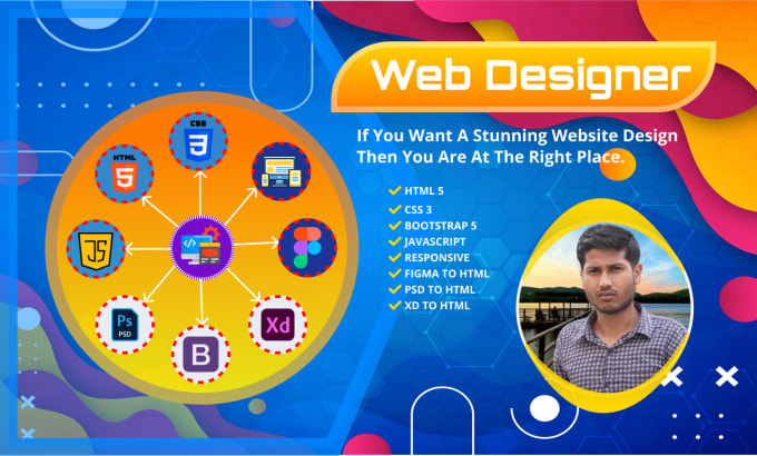 Design a responsive html css javascript bootstrap website by ...
