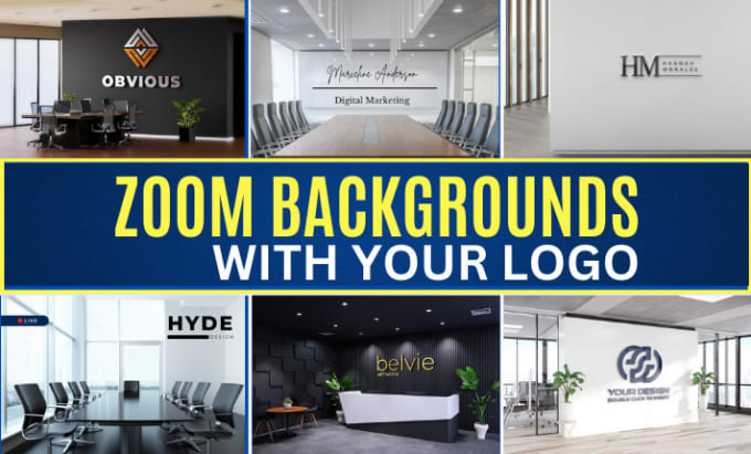 Design custom virtual background with your logo by Sumbalzdesign | Fiverr
