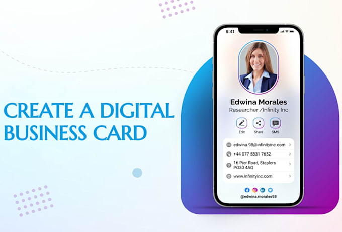 Review! I will do digital business card vcard physical card with qr code  for $5