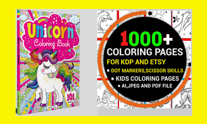 give 1000 kids coloring pages for kdp and etsy