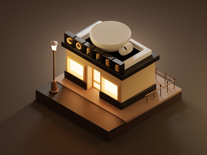 create unique 3d low poly models and environments