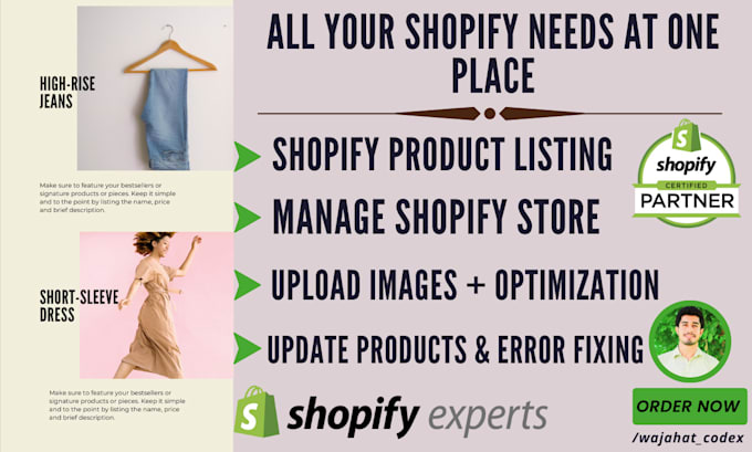 do shopify product listing or upload shopify products and shopify images editing