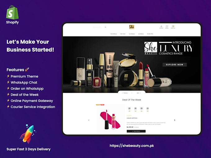 create shopify e commerce store for you