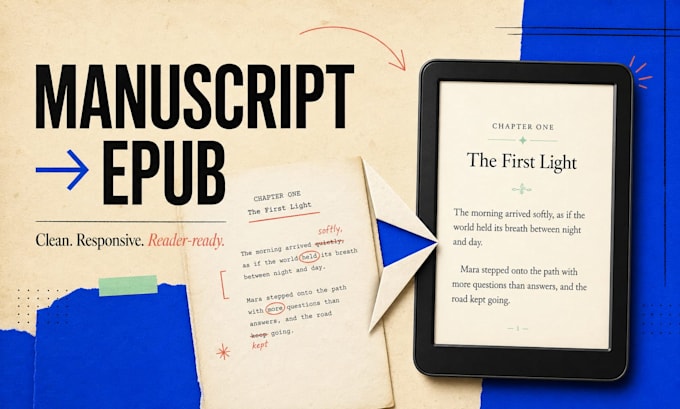 turn your PDF jpeg png into epub amazon approved file for your ebook