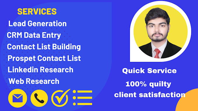 b2b lead generation, contact list building, and web research