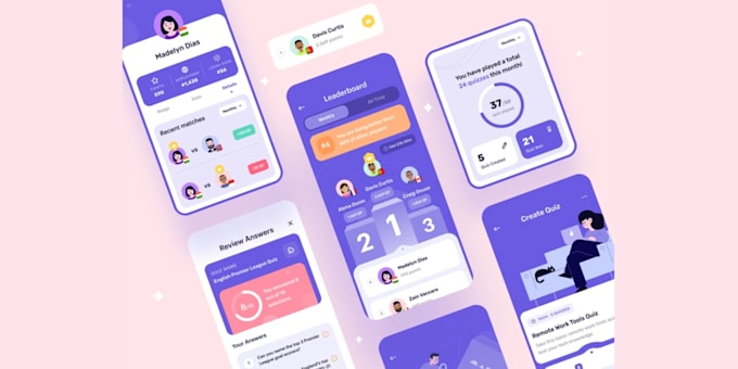 build a quiz app, trivia app, question app and tutorial app