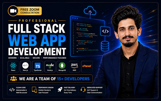 be full stack web app developer frontend backend saas mvp software developer