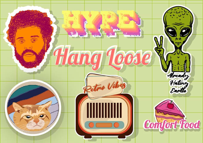 create custom sticker design and logo design