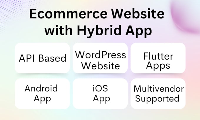 build e commerce website and mobile apps android ios with flutter API