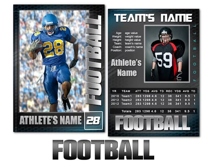 Football graphite cards templates by Ambmrtd Fiverr