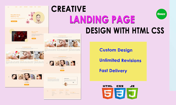 Create landing page by using html css by Bristy_jahan | Fiverr