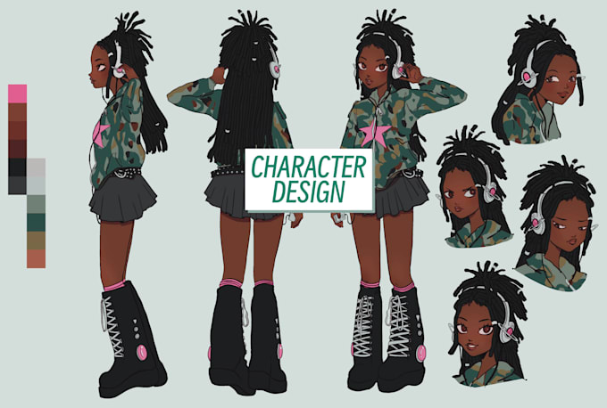 draw character design reference sheets or different poses