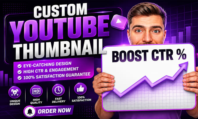 design eye catchy youtube thumbnail