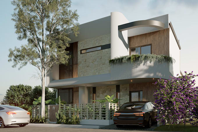 create an exterior render, 3d modeling optional