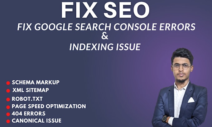 Fix google search console errors, indexing and schema by Arman_ah | Fiverr