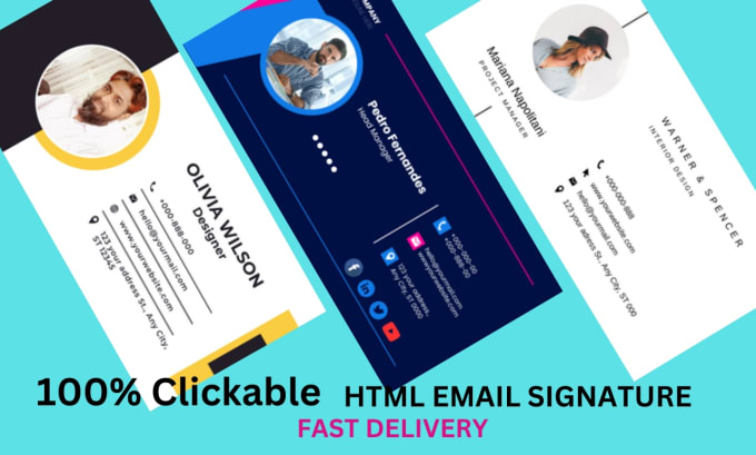 Create Clickable Html Email Signature With Many Concepts By Bakimamun Fiverr