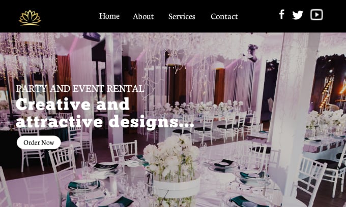 Create party rental website event website and photo booth by Withux